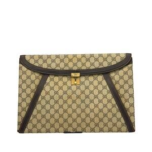GUCCI Authentic Vintage Canvas Leather Trim Business Portfolio Attache Case